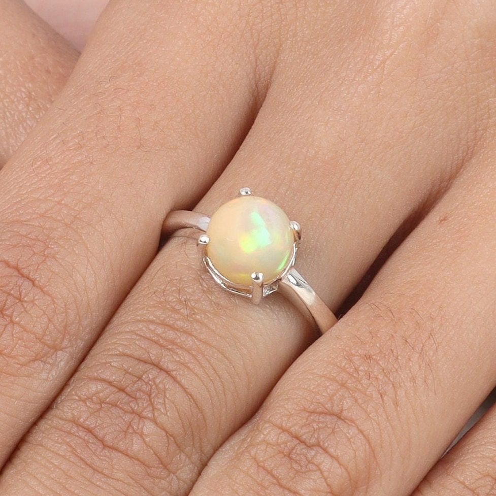 Ethiopian Opal Sterling Silver Ring