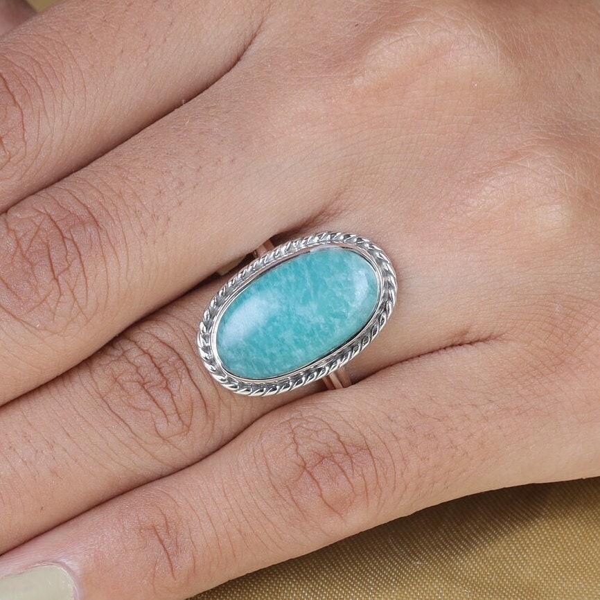 Amazonite Sterling Silver Ring