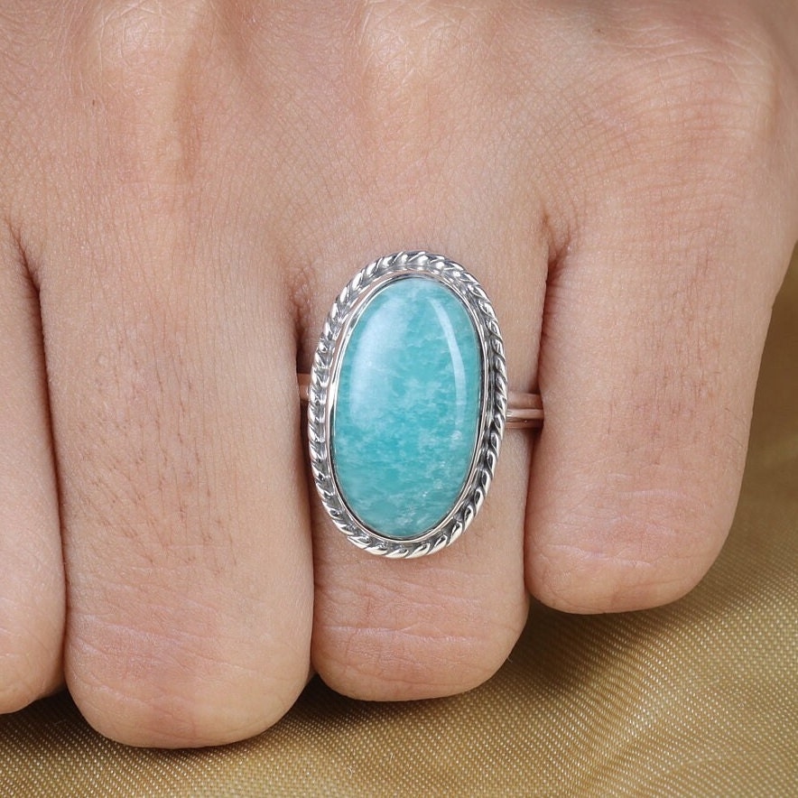 Amazonite Sterling Silver Ring