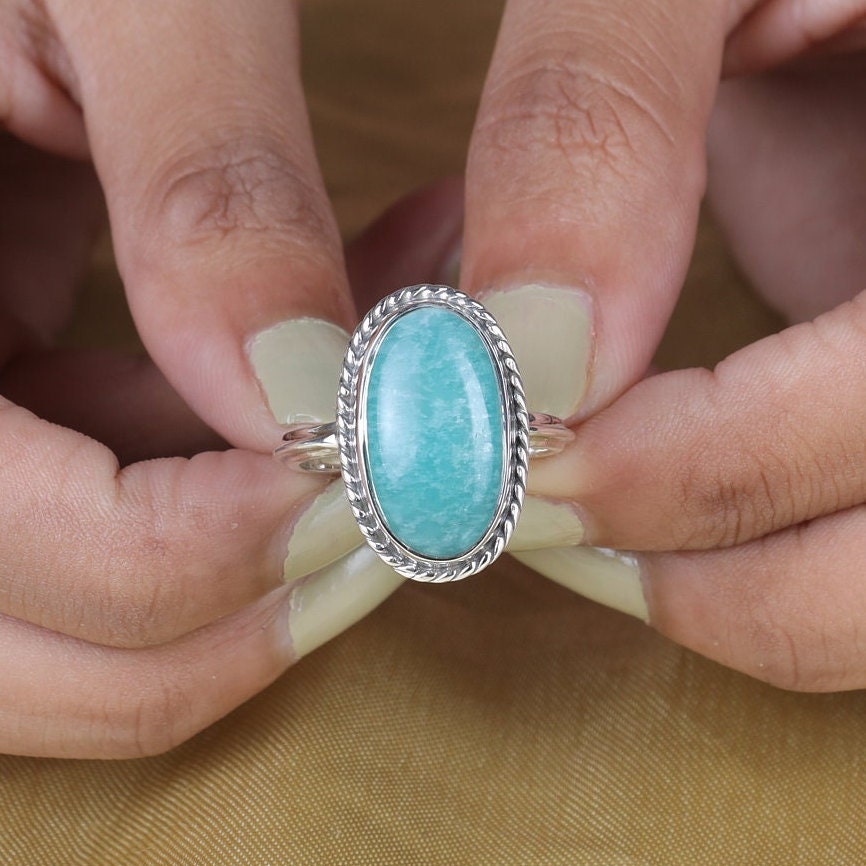 Amazonite Sterling Silver Ring