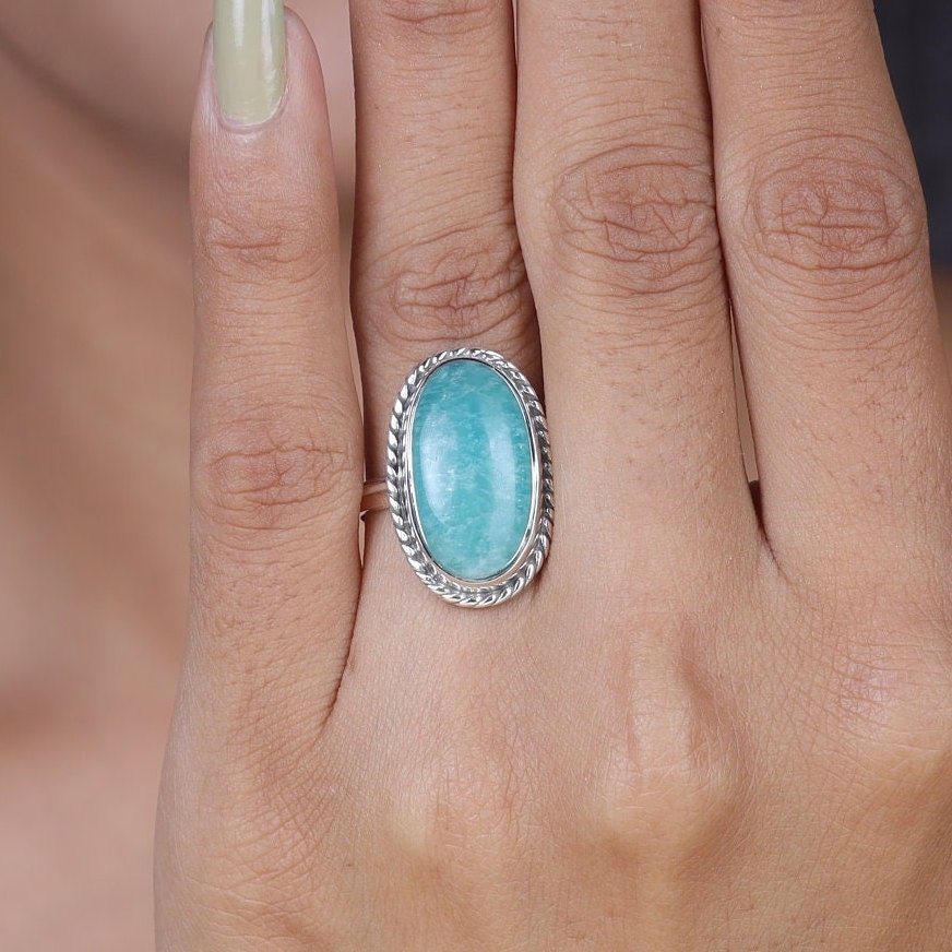 Amazonite Sterling Silver Ring