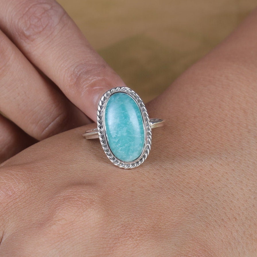 Amazonite Sterling Silver Ring