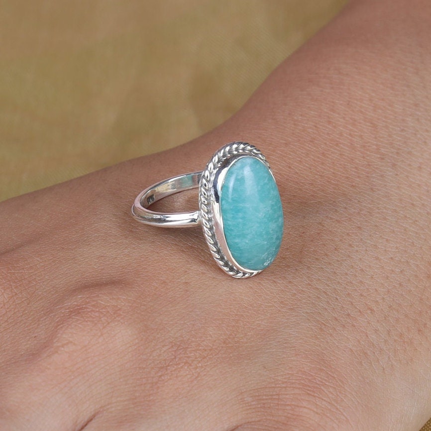 Amazonite Sterling Silver Ring