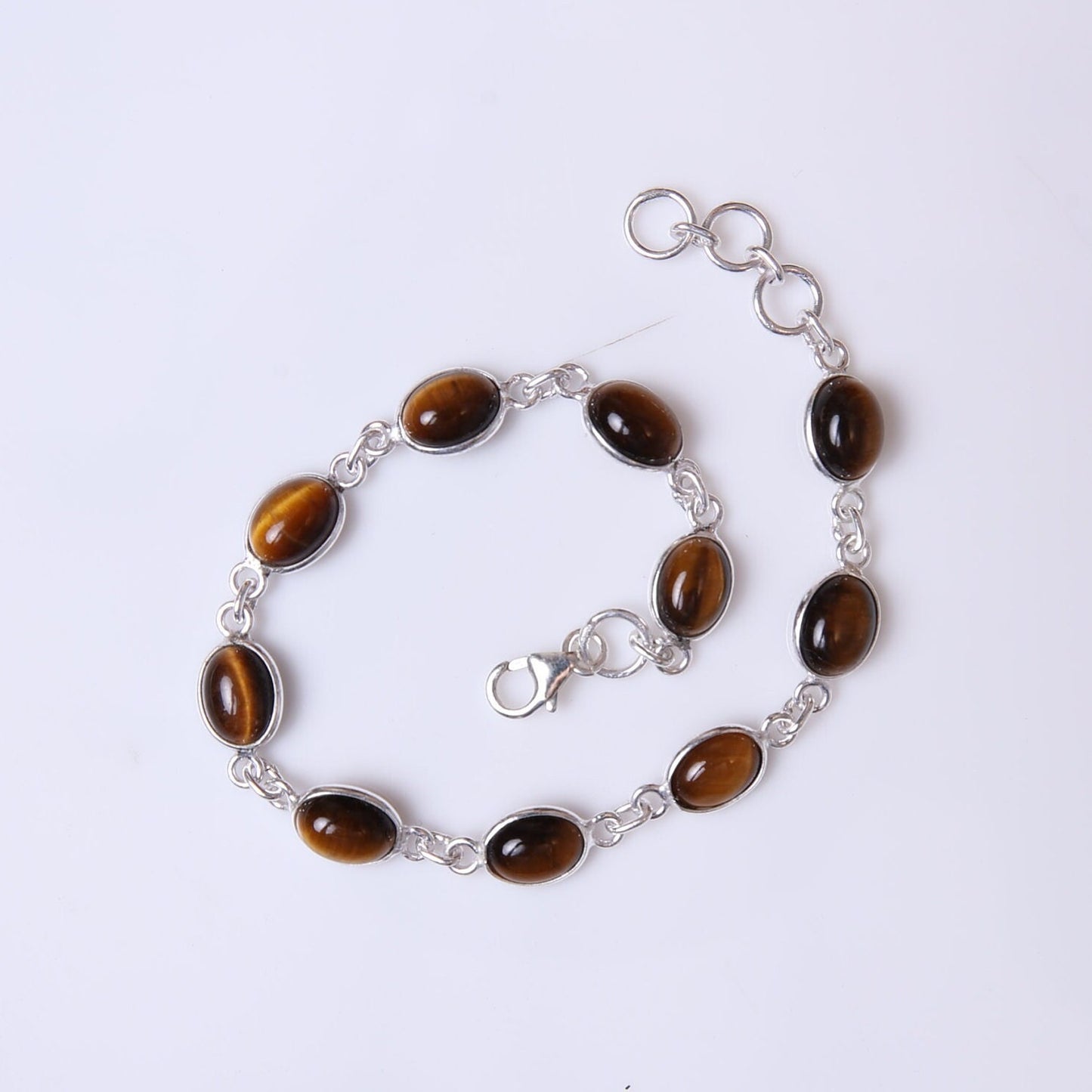 Tiger Eye Sterling Silver Bracelet